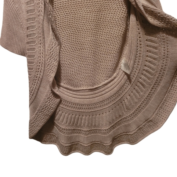 Denver Hayes Open Front Short Sleeve Cardigan Tan L - Picture 5 of 7